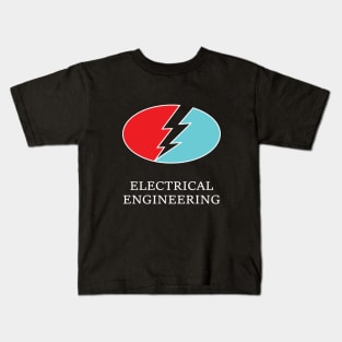 electrical engineering text lightning logo Kids T-Shirt